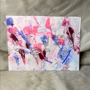 Handmade lips watercolor